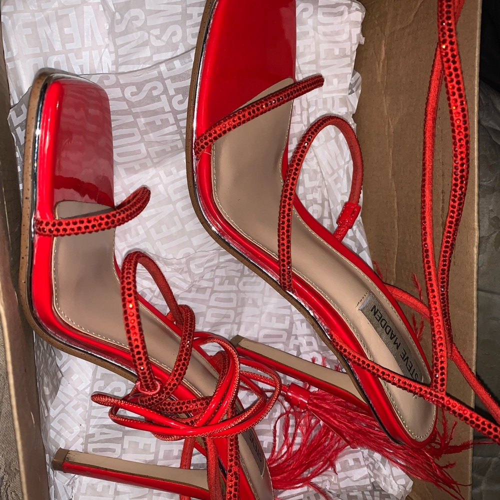 Steve Madden Red Strappy Women's Heels